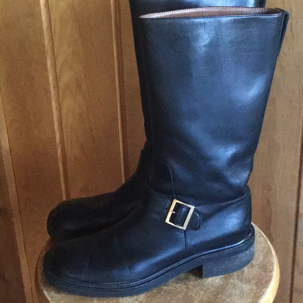 Gucci leather  moto boots👢💛❤️💛